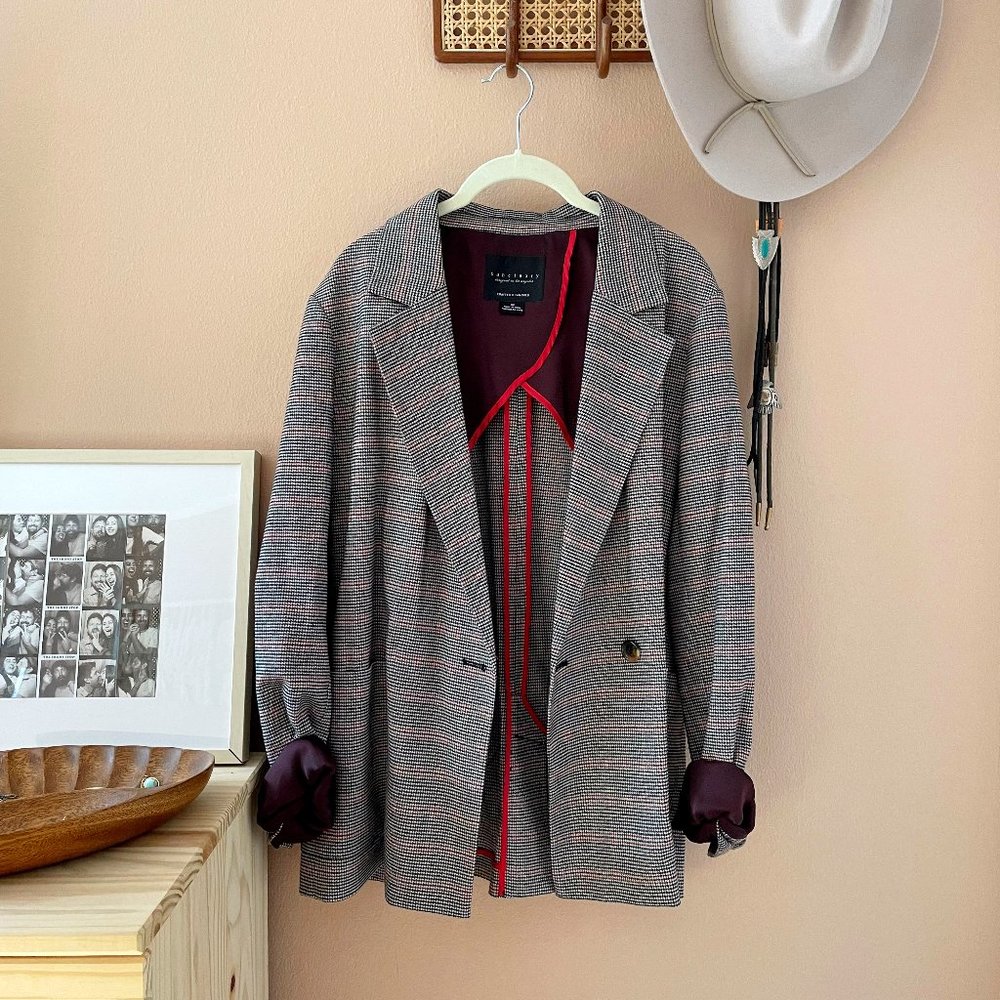 Plaid Style Oversized Blazer